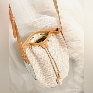 Bucket Bag w/ Vegan Leather Trim